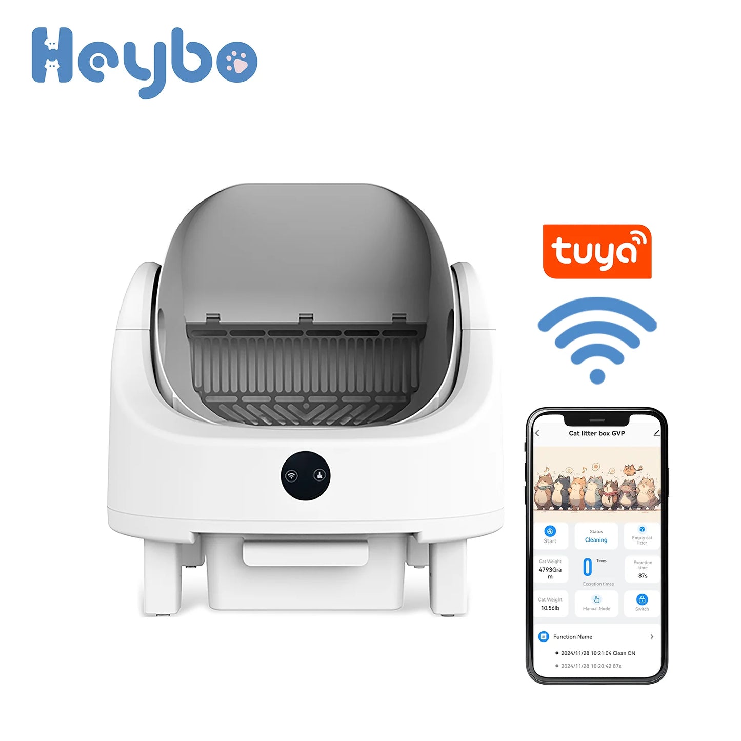 HBZH-ICB-20 Open-Top Smart Cat Litter Box | App-Controlled & Large Capacity (US/EU Stock) - HEYBO