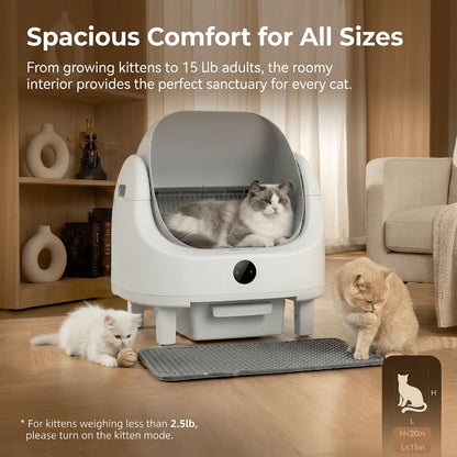 HBZH-ICB-20 Open-Top Smart Cat Litter Box | App-Controlled & Large Capacity (US/EU Stock) - HEYBO