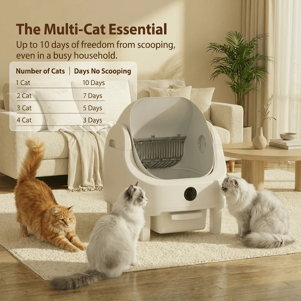 HBZH-ICB-20 Open-Top Smart Cat Litter Box | App-Controlled & Large Capacity (US/EU Stock) - HEYBO